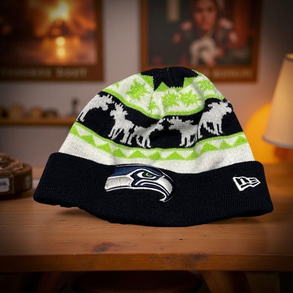 New Era NFL SEATTLE SEAHAWKS Football Knit Beanie One Size